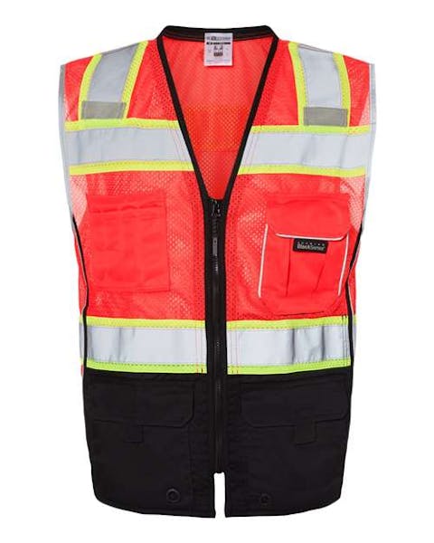 Kishigo 1515 - 1516 Premium Black Series Black Bottom Class 2 Vest - Ninja Transfers