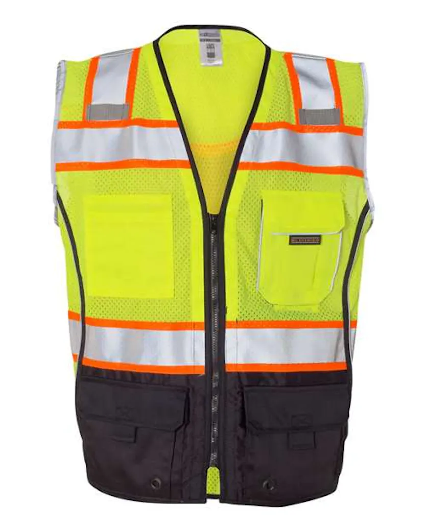 Kishigo 1515 - 1516 Premium Black Series Black Bottom Class 2 Vest - Ninja Transfers
