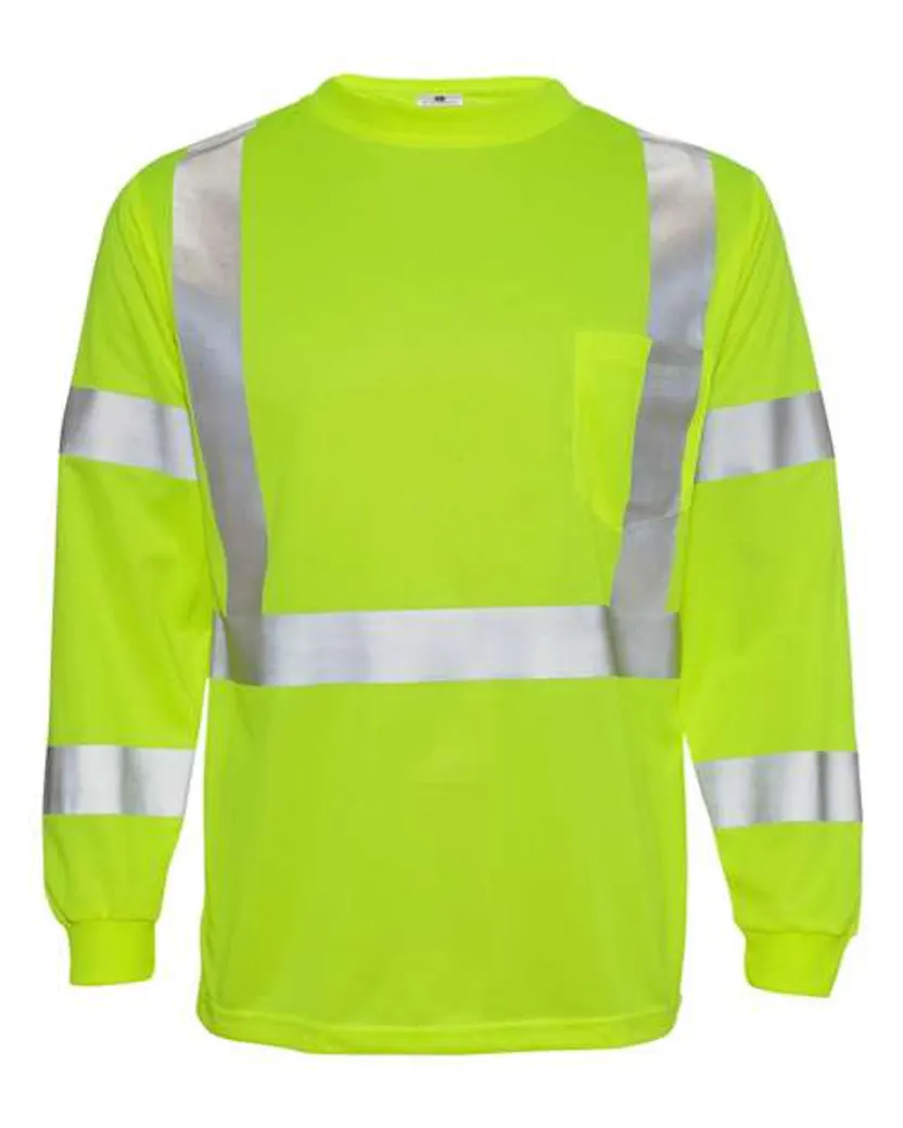Kishigo 9145 - 9146 Long Sleeve Class 3 T-Shirt - Ninja Transfers