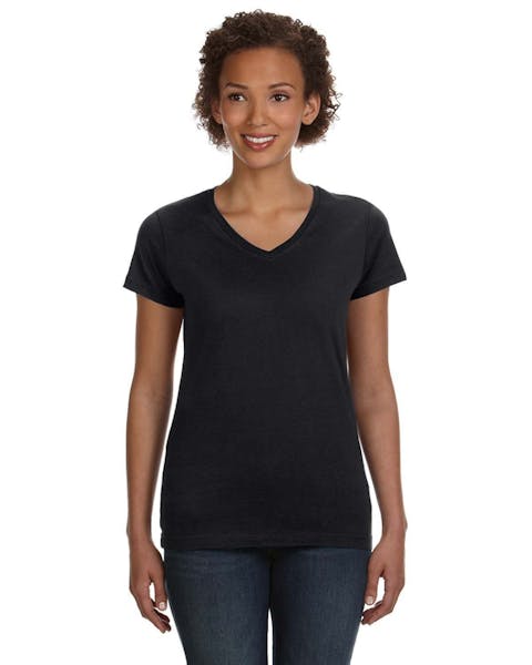 LAT 3507 Ladies' V - Neck Fine Jersey T-Shirt - Ninja Transfers