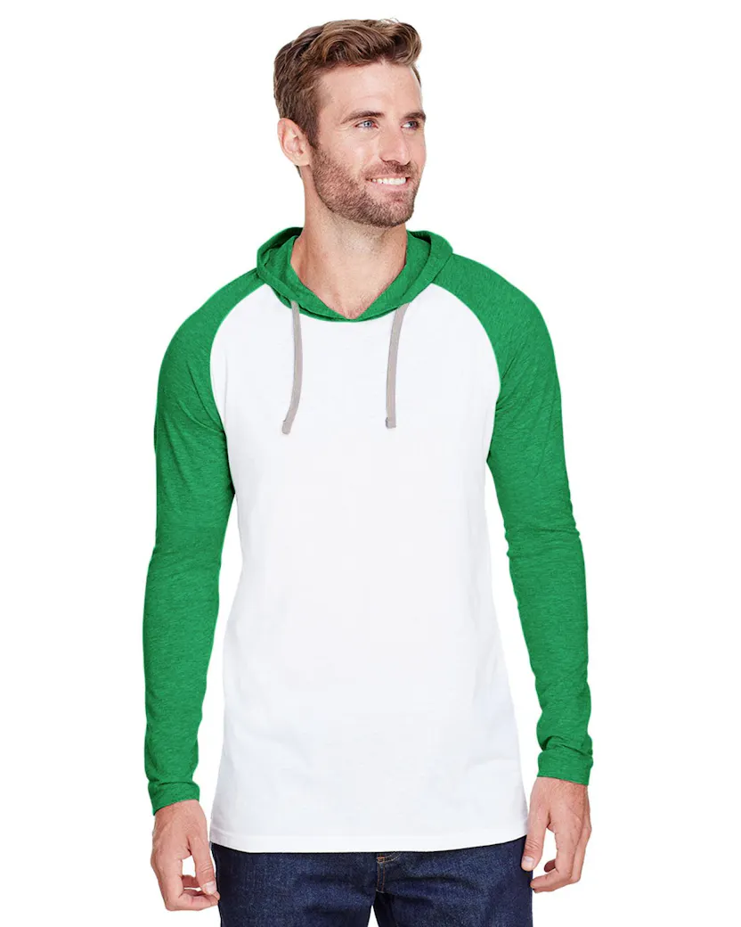 LAT 6917 Men's Hooded Raglan Long Sleeve Fine Jersey T-Shirt - Ninja Transfers