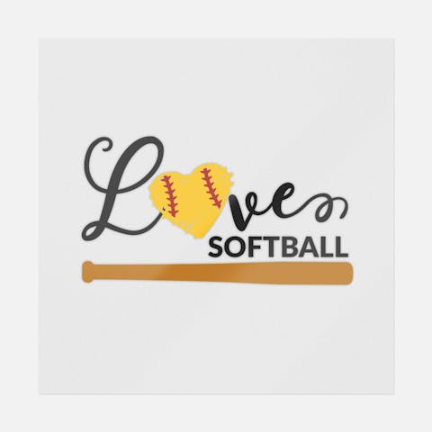 Love Softball Cursive - Ninja Transfers