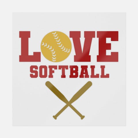 Love Softball Red - Ninja Transfers