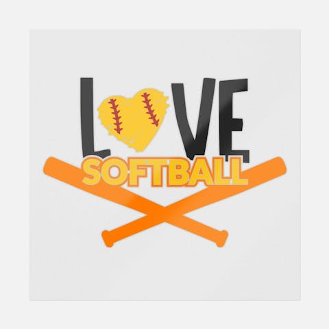 Love Softball Yellow - Ninja Transfers