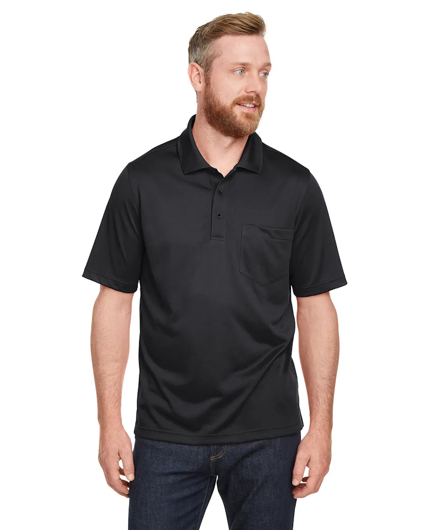 Harriton M348P 男士 Advantage Snag Protection Plus IL 口袋 Polo 衫