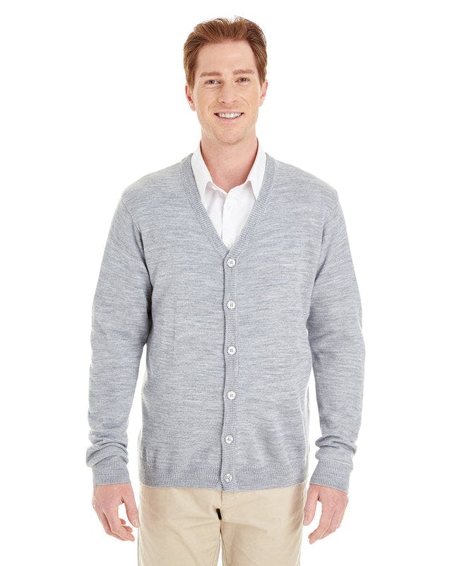 Harriton M425 Men's Pilbloc V-Neck Button Cardigan Sweater