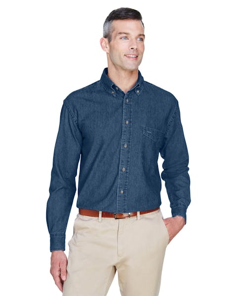 Harriton M550 Hombres 6.5 oz. Camisa vaquera de manga larga