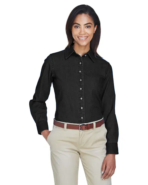 Harriton M550W Damas 6.5 oz. Camisa vaquera de manga larga