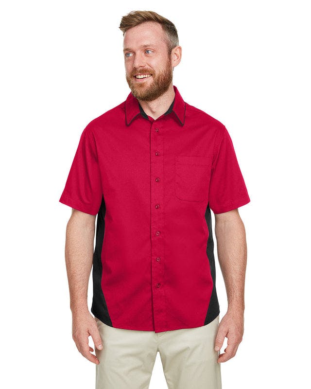 Harriton M586T Men's Tall Flash IL Colorblock Short Sleeve Shirt