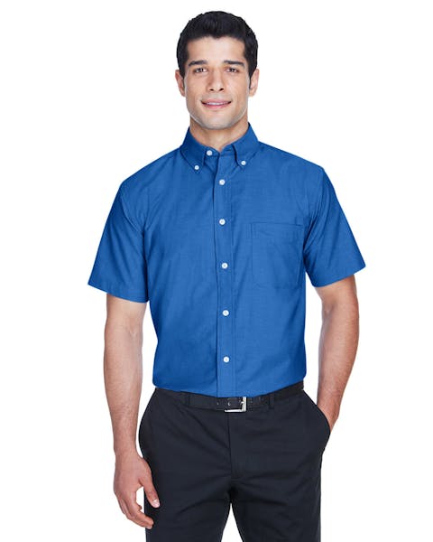 Harriton M600S Men's Short-Sleeve Oxford with Stain-Release