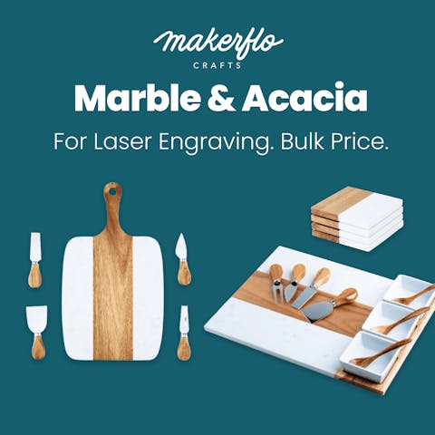 Marble and Wood Coasters