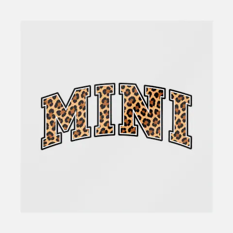 Mini Leopard Print Varsity Letters Ready-to-Press DTF Transfer