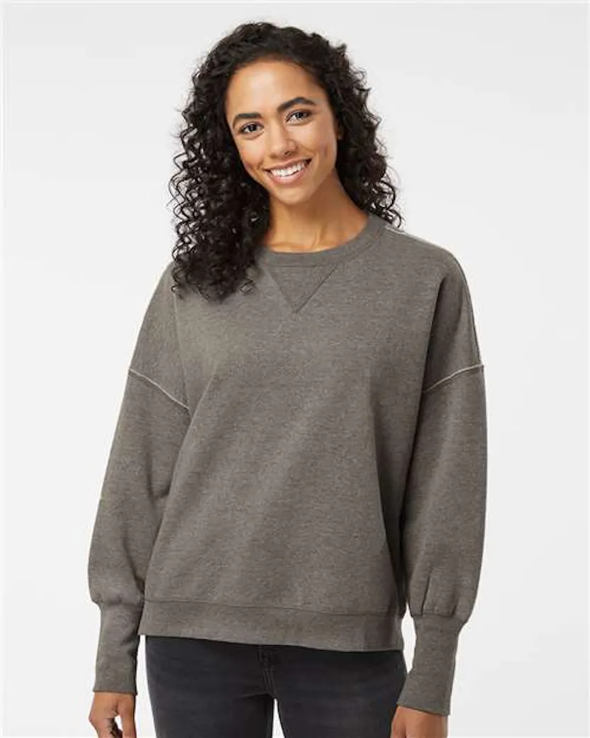 MV Sport W22712 Women's Sueded Fleece Crewneck Sweatshirt - Ninja Transfers