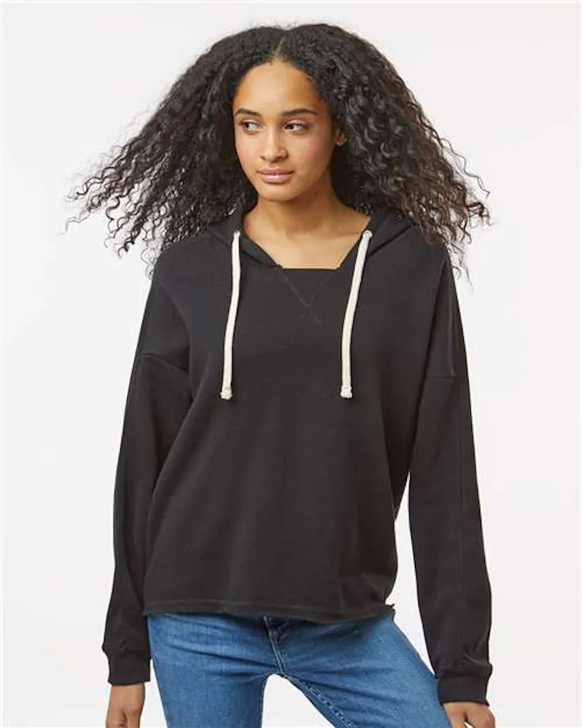 MV Sport W23101 Women's Angel Fleece Crop Hooded Sweatshirt - Ninja Transfers