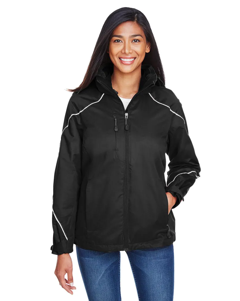 North End 78196 Ladies' Angle 3 - in - 1 Jacket with Bonded Fleece Liner - Ninja Transfers
