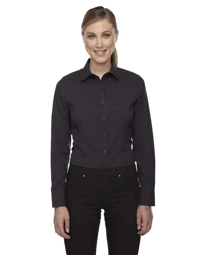 North End 78802 Ladies' Mlange Performance Shirt - Ninja Transfers