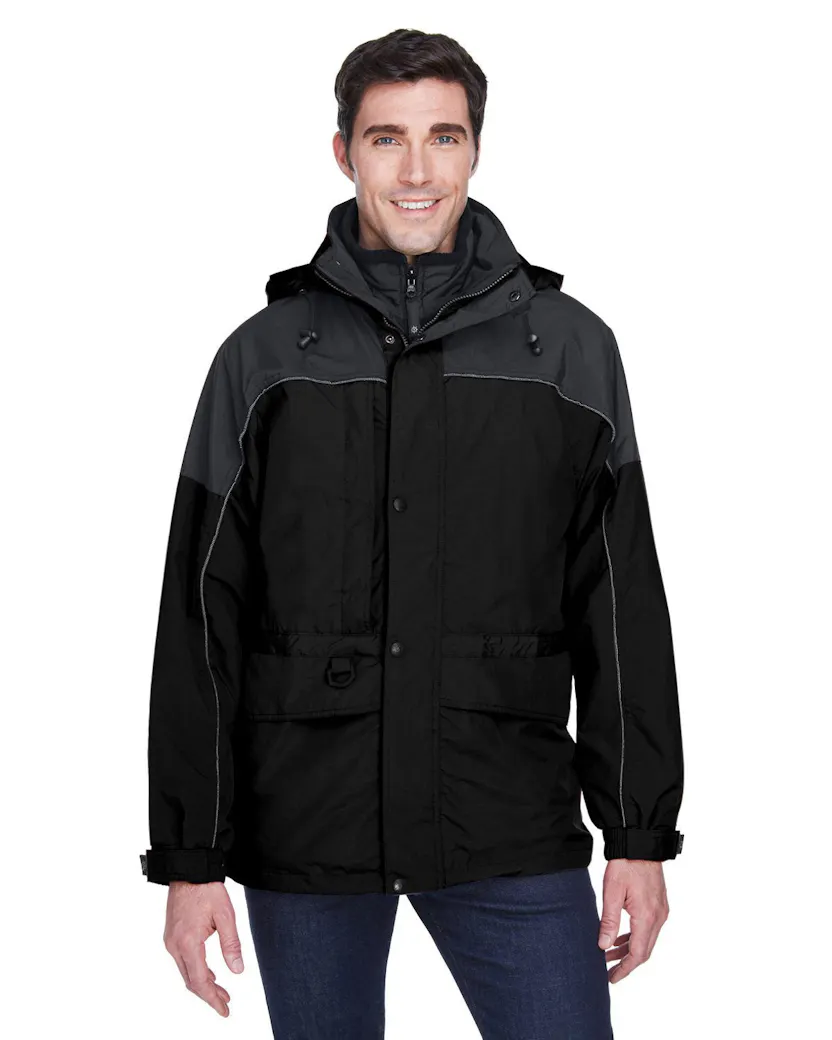 North End 88006 Adult 3 - in - 1 Two - Tone Parka - Ninja Transfers