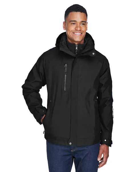 North End 88178 Men's Caprice 3 - in - 1 Jacket with Soft Shell Liner - Ninja Transfers