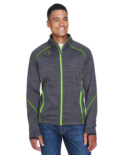 North End 88697 Men's Flux Mlange Bonded Fleece Jacket - Ninja Transfers