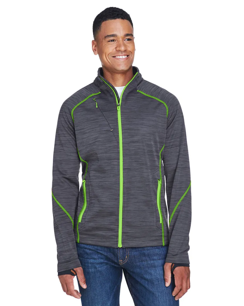 North End 88697 Men's Flux Mlange Bonded Fleece Jacket - Ninja Transfers