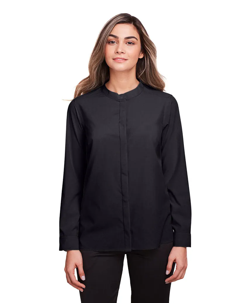 North End NE500W Ladies' Borough Stretch Performance Shirt - Ninja Transfers
