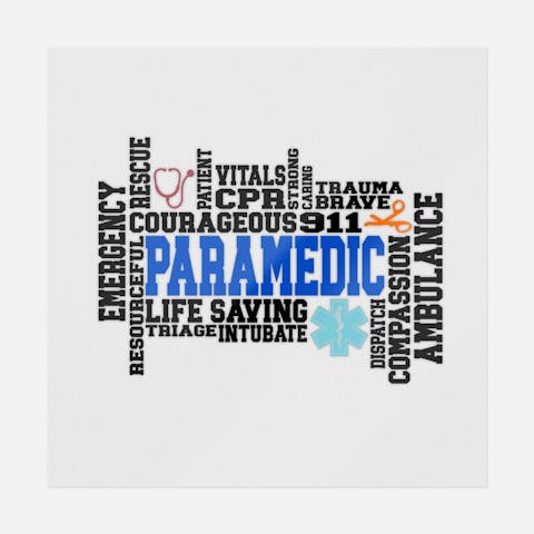 Paramedic Word Art - Ninja Transfers