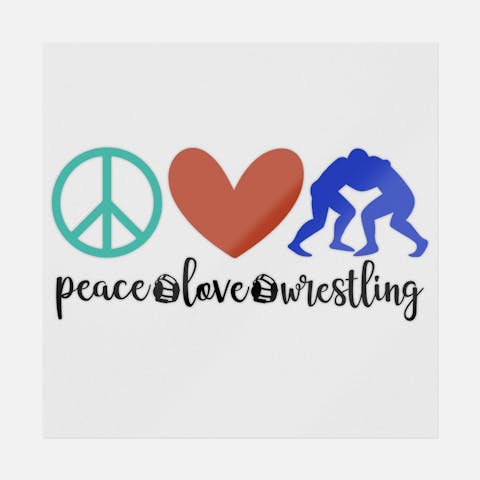 Peace Love Wrestling Lettering - Ninja Transfers
