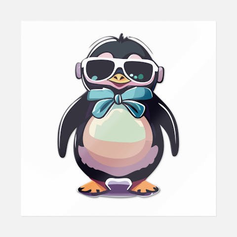 Penguin Wearing Glasses - Ninja Transfers