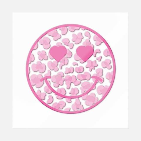 Pink Round Smiley - Ninja Transfers