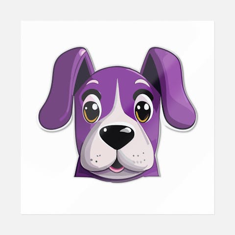 Purple Dog Face - Ninja Transfers