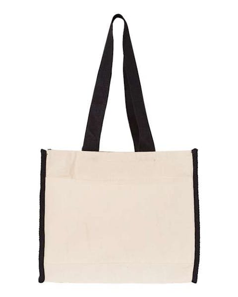 Q - Tees Q1100 14L Tote with Contrast - Color Handles - Ninja Transfers