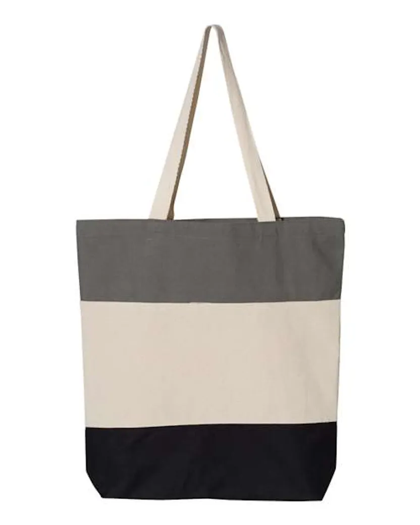 Q - Tees Q125900 11L Tri - Color Tote - Ninja Transfers
