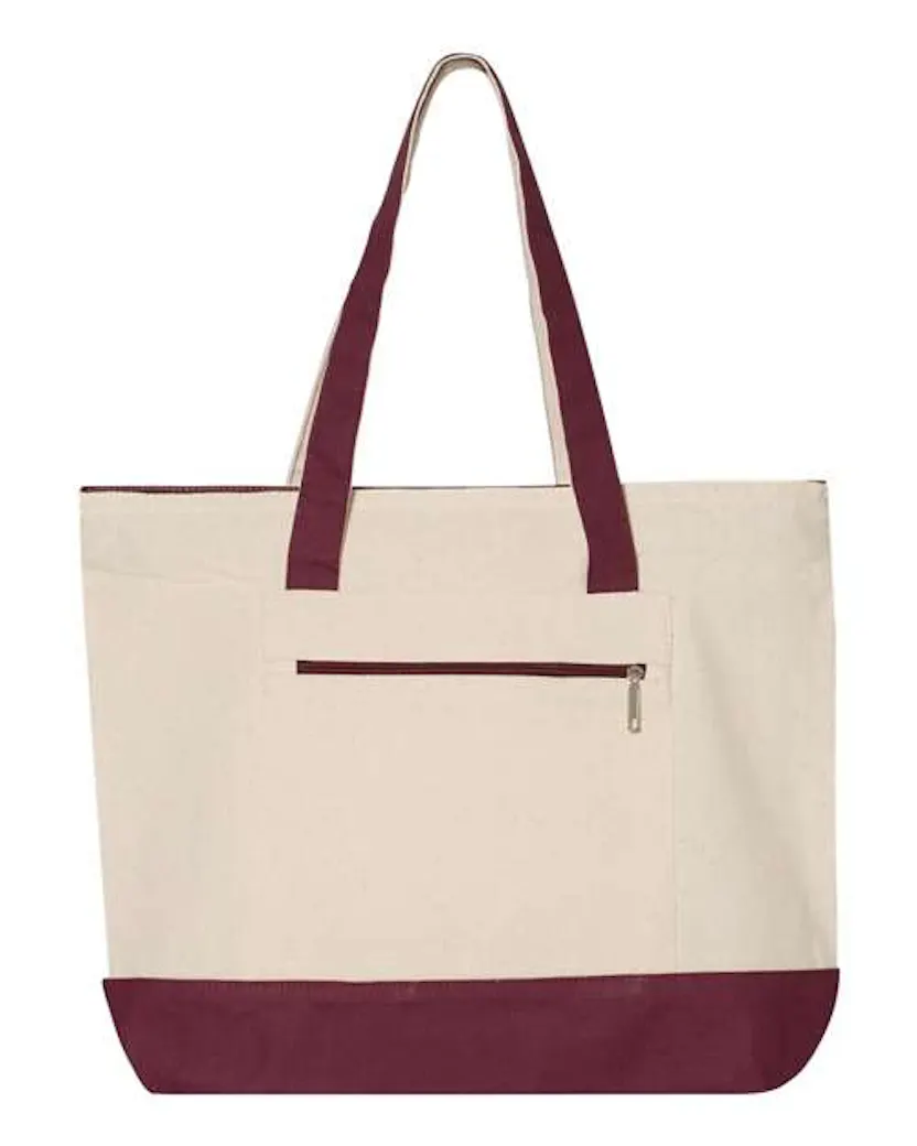 Q - Tees Q1300 19L Zippered Tote - Ninja Transfers