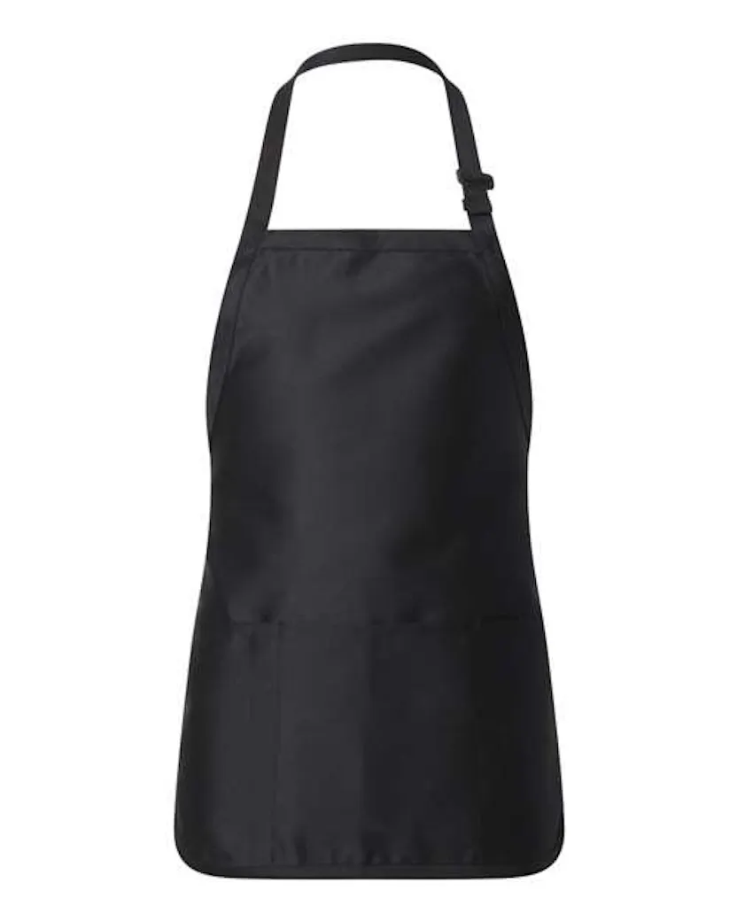 Q - Tees Q4250 Full - Length Apron with Pouch Pocket - Ninja Transfers