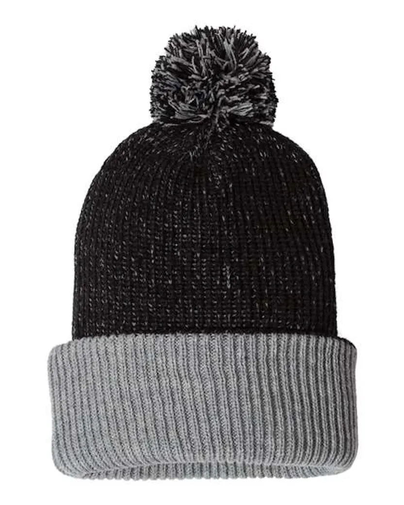 "Sportsman SP70 12" Speckled Pom - Pom Cuffed Beanie" - Ninja Transfers