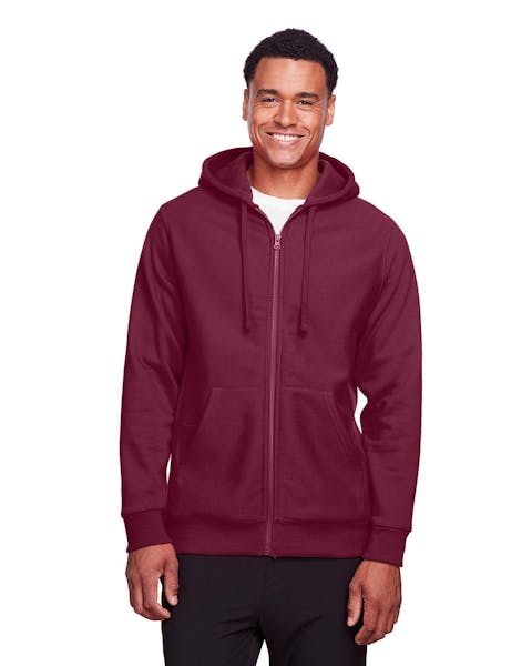 Team 365 TT95 Men's Zone HydroSport Heavyweight Full - Zip Hooded Sweatshirt - Ninja Transfers