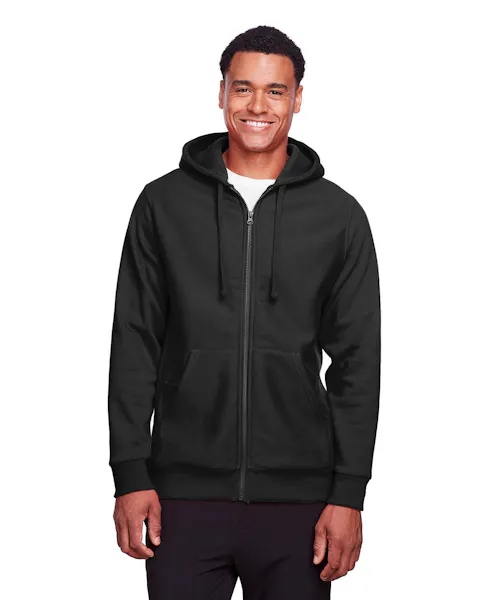 Team 365 TT95 Men's Zone HydroSport Heavyweight Full - Zip Hooded Sweatshirt - Ninja Transfers