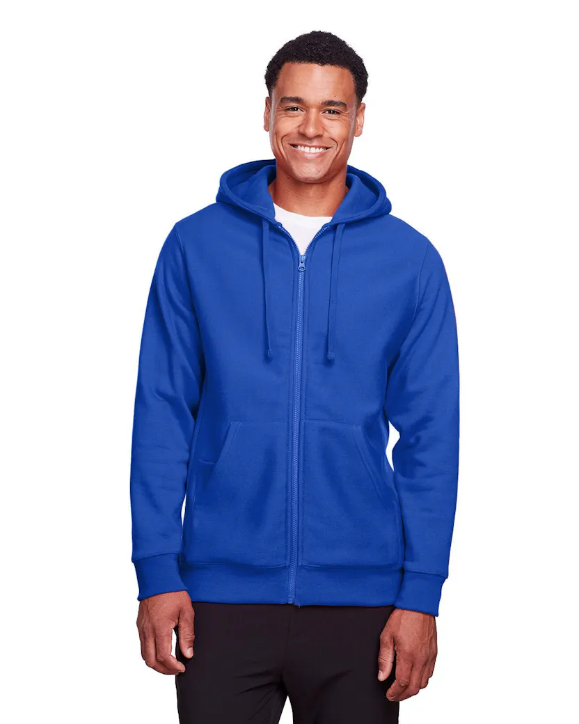 Team 365 TT95 Men's Zone HydroSport Heavyweight Full - Zip Hooded Sweatshirt - Ninja Transfers