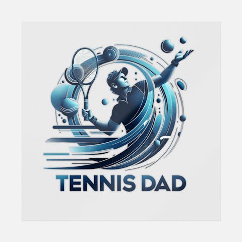 Tennis Dad Flat Design - Ninja Transfers