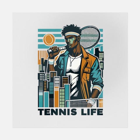 Tennis Life Flat Design - Ninja Transfers