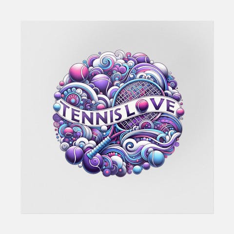 Tennis Love Tattoo Art - Ninja Transfers