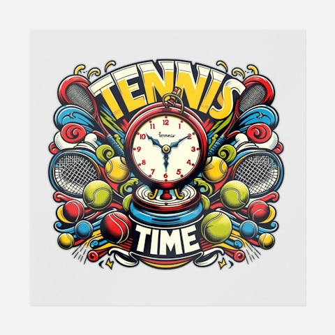 Tennis Time Retro Art - Ninja Transfers