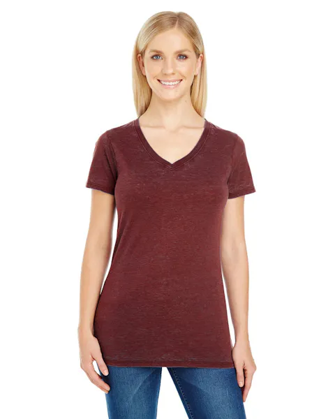 Threadfast Apparel 215B Ladies' Cross Dye Short - Sleeve V - Neck T-Shirt - Ninja Transfers