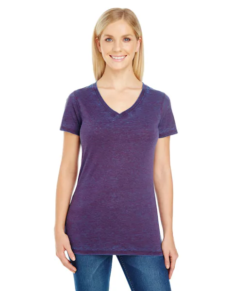 Threadfast Apparel 215B Ladies' Cross Dye Short - Sleeve V - Neck T-Shirt - Ninja Transfers