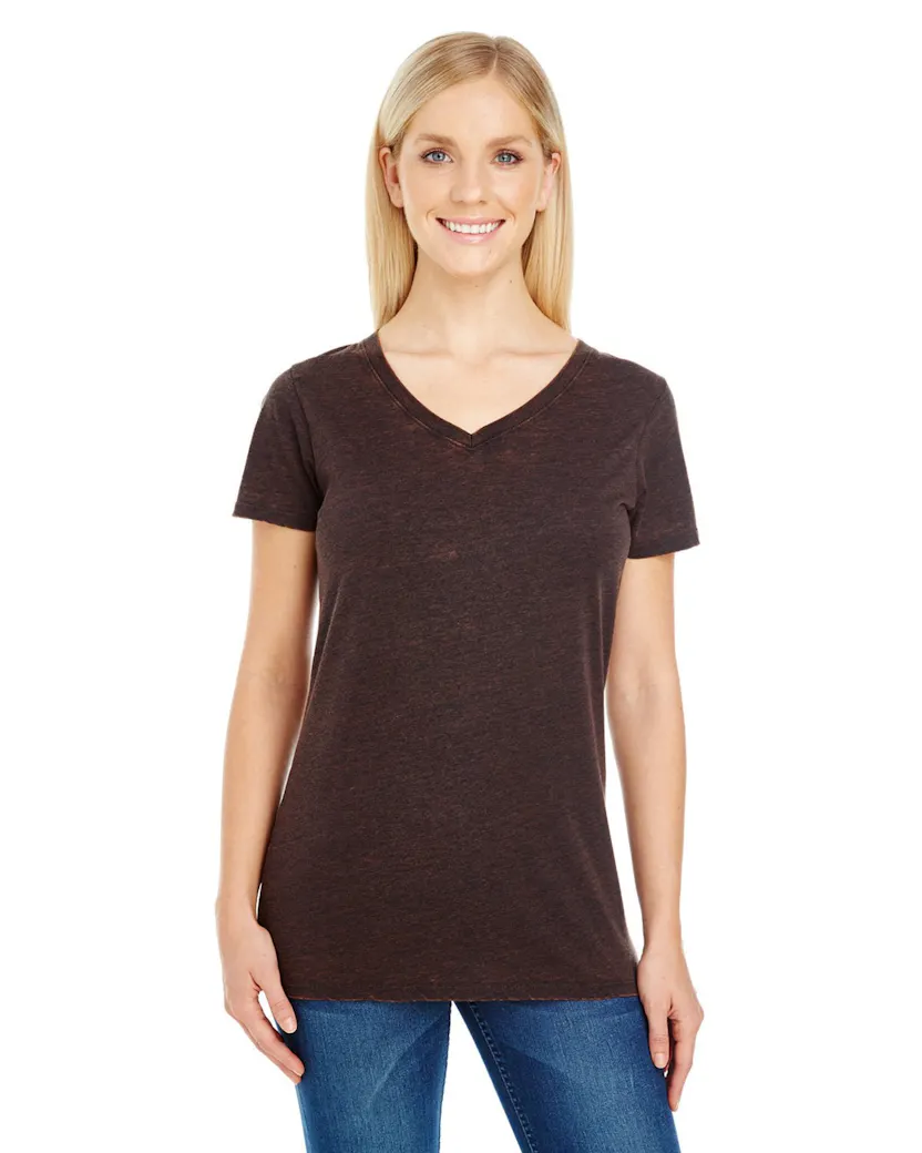 Threadfast Apparel 215B Ladies' Cross Dye Short - Sleeve V - Neck T-Shirt - Ninja Transfers