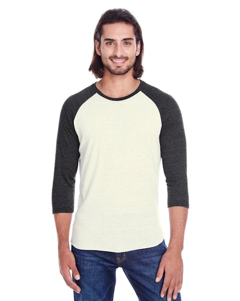 Threadfast Apparel 302G Unisex Triblend 3/4 - Sleeve Raglan - Ninja Transfers
