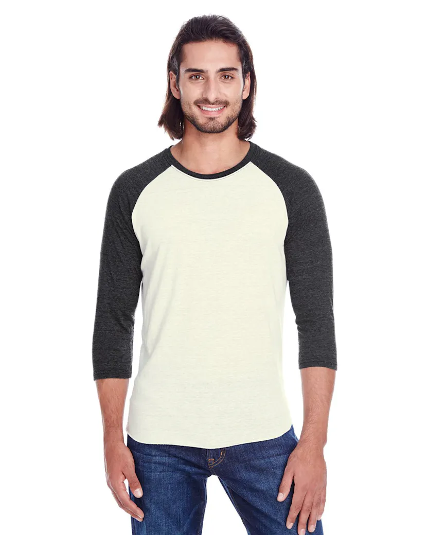 Threadfast Apparel 302G Unisex Triblend 3/4 - Sleeve Raglan - Ninja Transfers