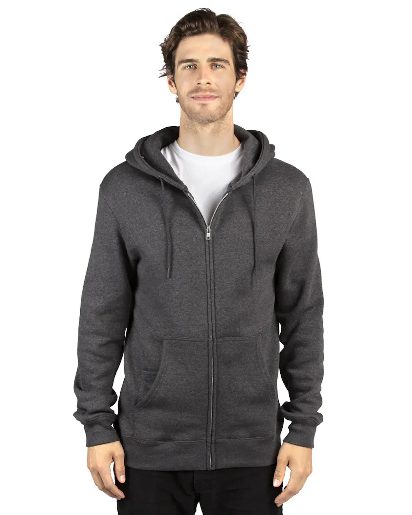 Threadfast Apparel 320Z Unisex Ultimate Fleece Full - Zip Hooded Sweatshirt - Ninja Transfers