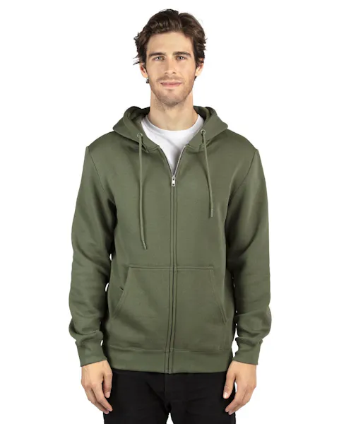 Threadfast Apparel 320Z Unisex Ultimate Fleece Full - Zip Hooded Sweatshirt - Ninja Transfers