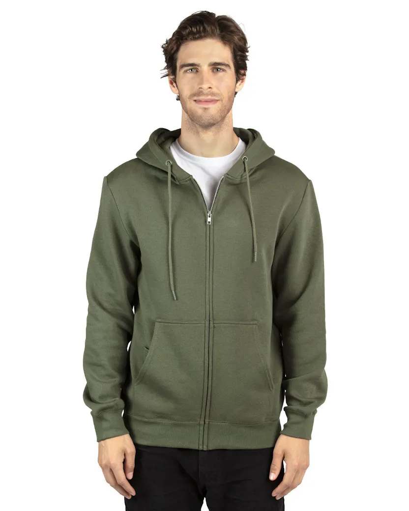 Threadfast Apparel 320Z Unisex Ultimate Fleece Full - Zip Hooded Sweatshirt - Ninja Transfers